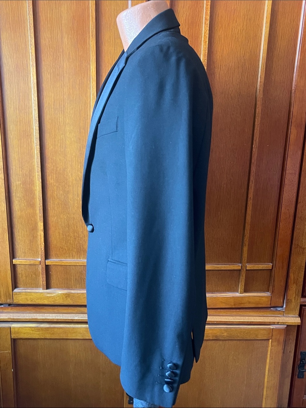 40s Men's Black Single-Breasted Blazer - Classic Tailored Style - Picture 5 of 11